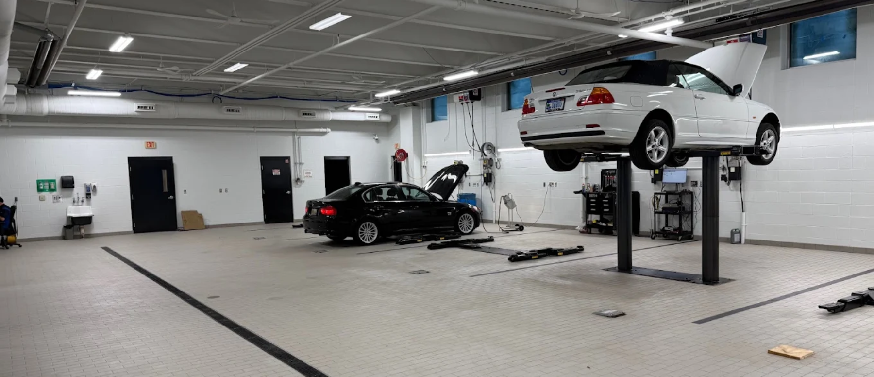 BMW 60,000-Mile Service at BMW of Grand Blanc BMW receiving maintenance in the BMW of Grand Blanc service bay