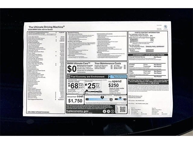 2026 BMW 5 Series 550e xDrive