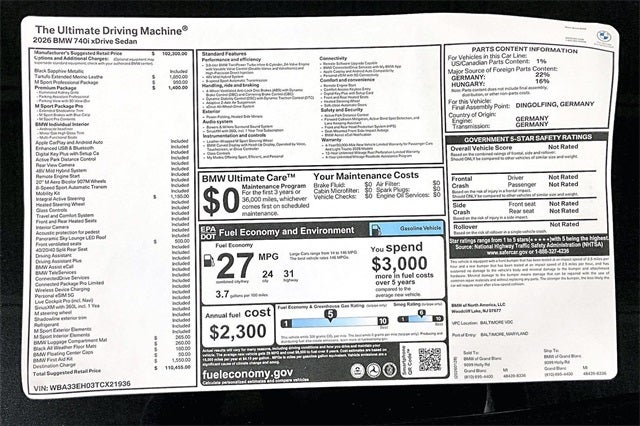 2026 BMW 7 Series 740i xDrive