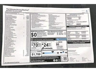 2026 BMW 7 Series 750e xDrive