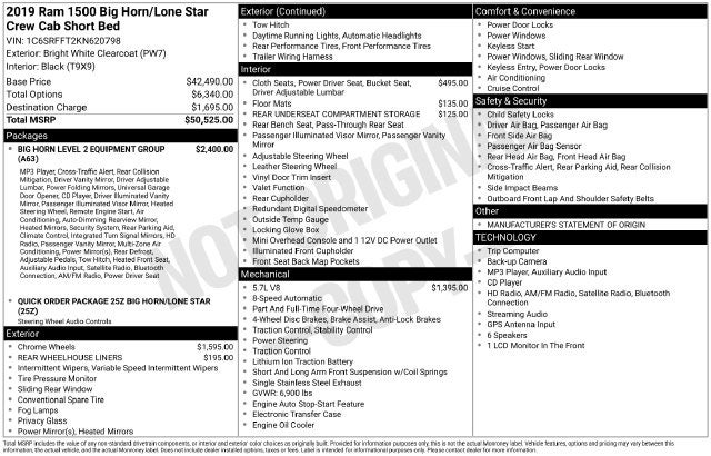 2019 RAM 1500 Big Horn/Lone Star