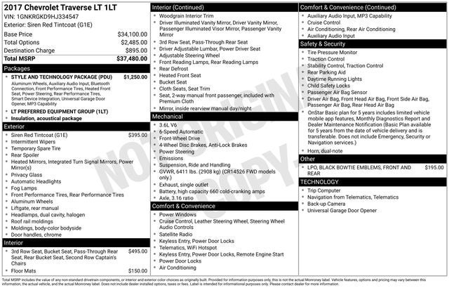 2017 Chevrolet Traverse LT 1LT