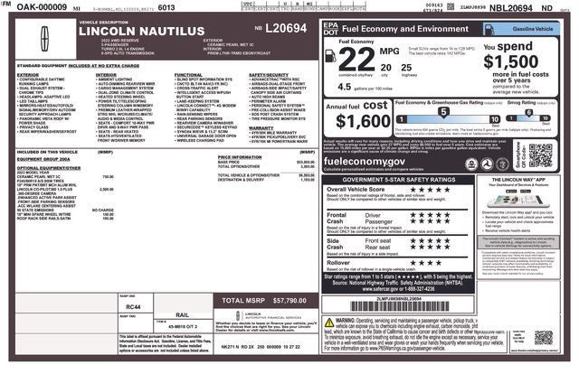 2022 Lincoln Nautilus Reserve