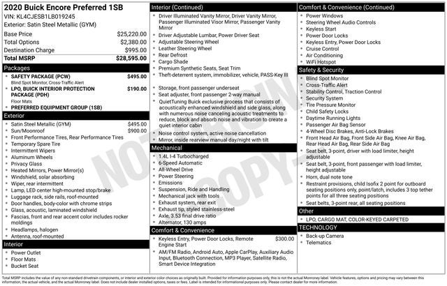 2020 Buick Encore Preferred