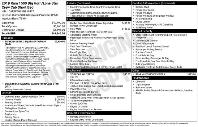 2019 RAM 1500 Big Horn/Lone Star