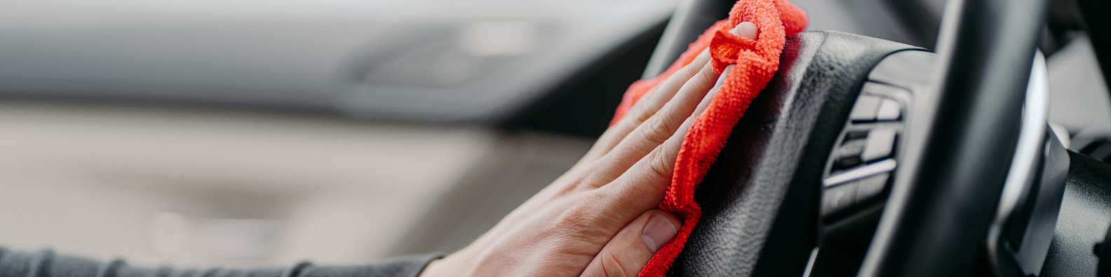 wiping off the stearing wheel